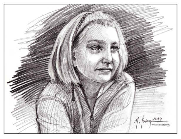 Portret PATI, rysunek owkiem, A4, 2014